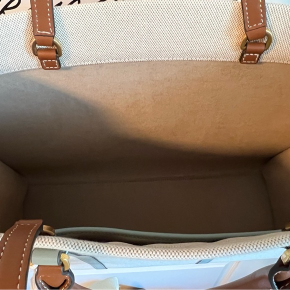 TORY BURCH Blake Canvas Jumbo Tote Bag Canvas Purse Travel Shoulder NWT HOST PK - Picture 7 of 11